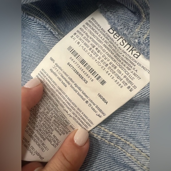 Bershka Jeans Jacket Women Barbie Design XS (0387) - Picture 10 of 16